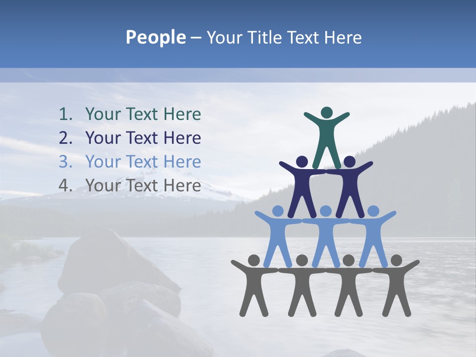 Blue Sunrise Landscape PowerPoint Template