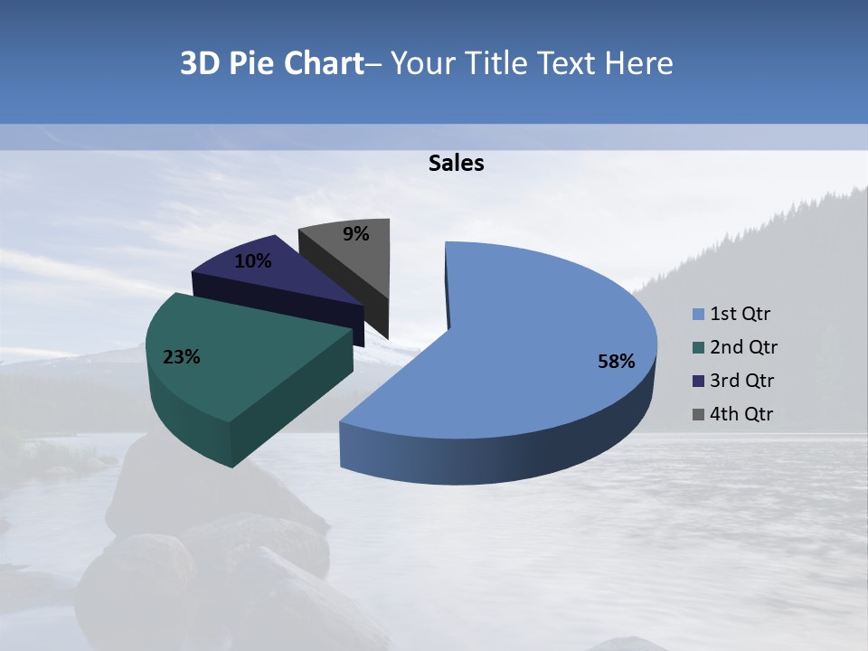 Blue Sunrise Landscape PowerPoint Template