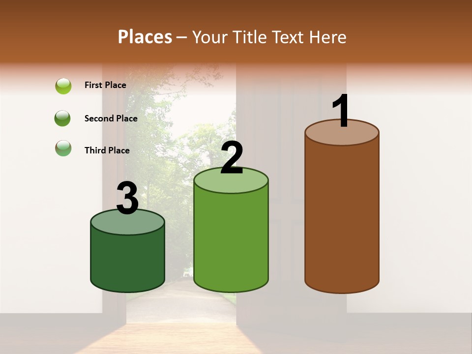 An Open Door Leading Into A Green Forest PowerPoint Template