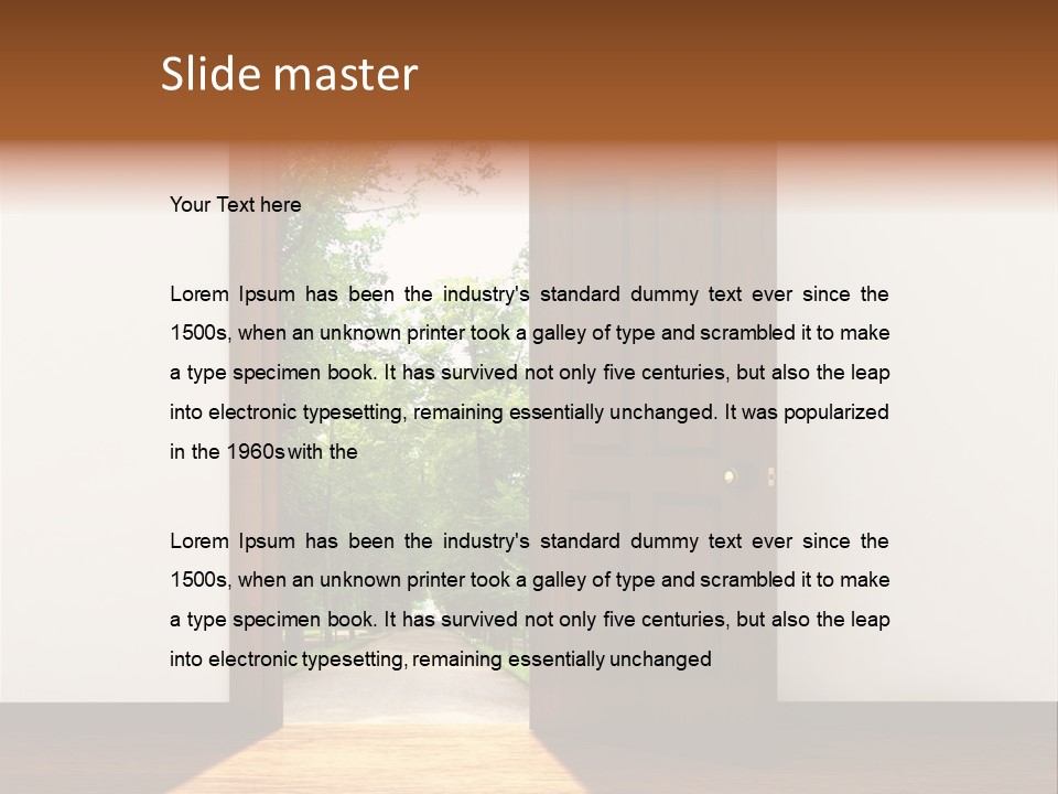 An Open Door Leading Into A Green Forest PowerPoint Template