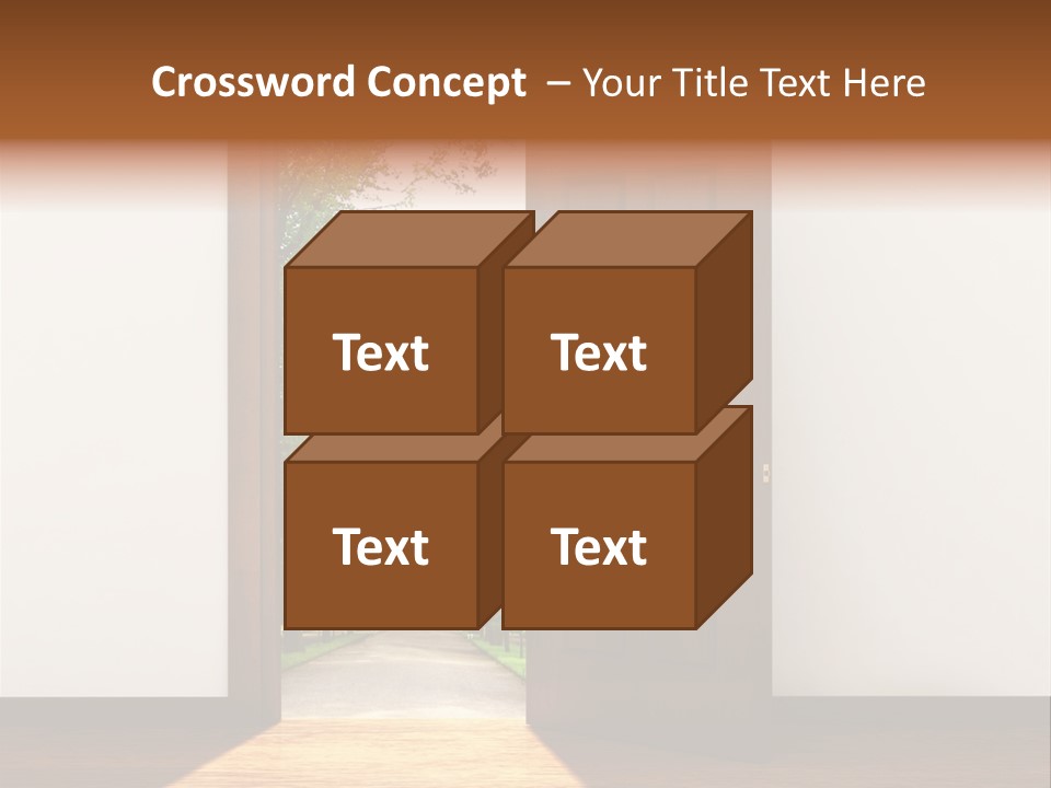 An Open Door Leading Into A Green Forest PowerPoint Template