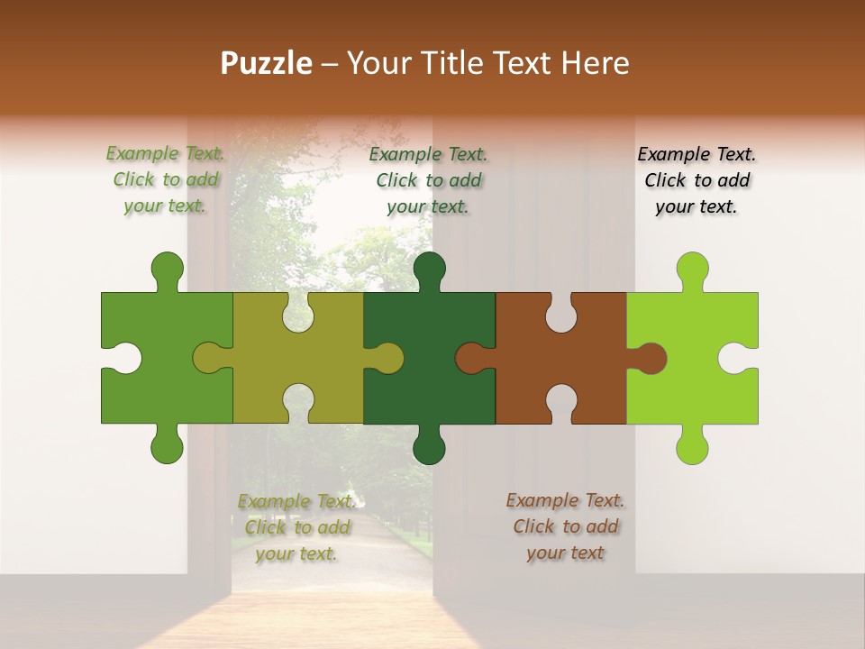 An Open Door Leading Into A Green Forest PowerPoint Template