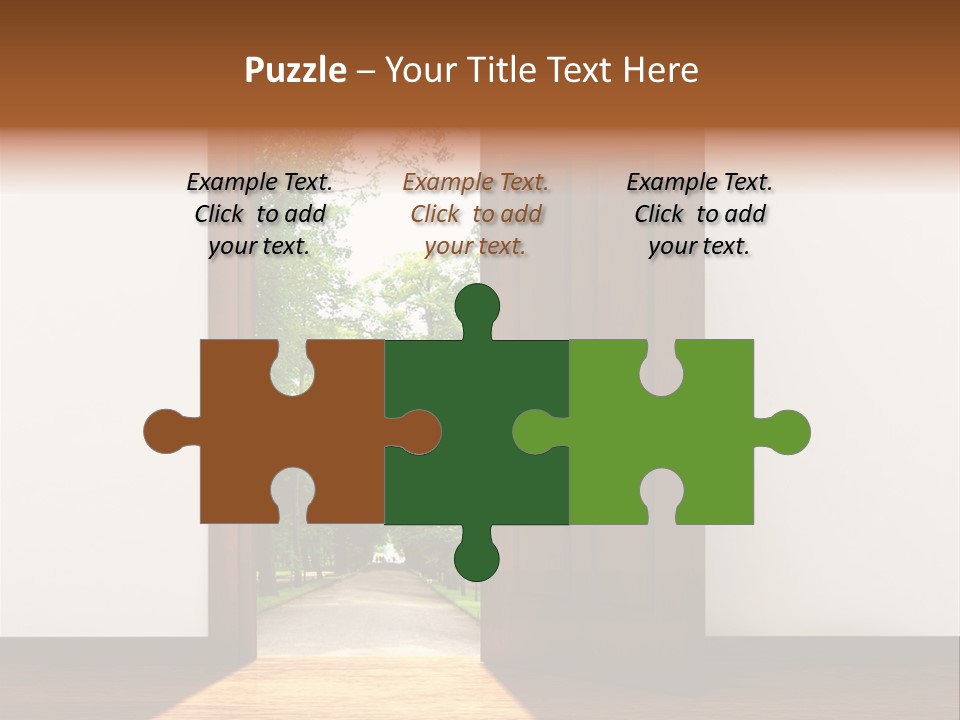 An Open Door Leading Into A Green Forest PowerPoint Template