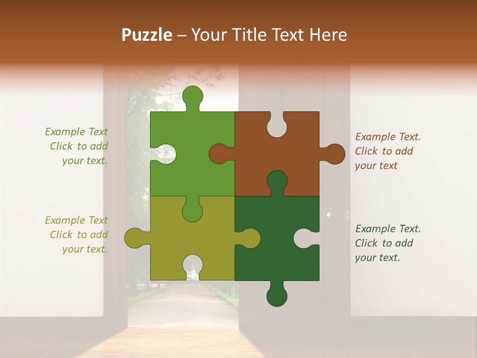 An Open Door Leading Into A Green Forest PowerPoint Template