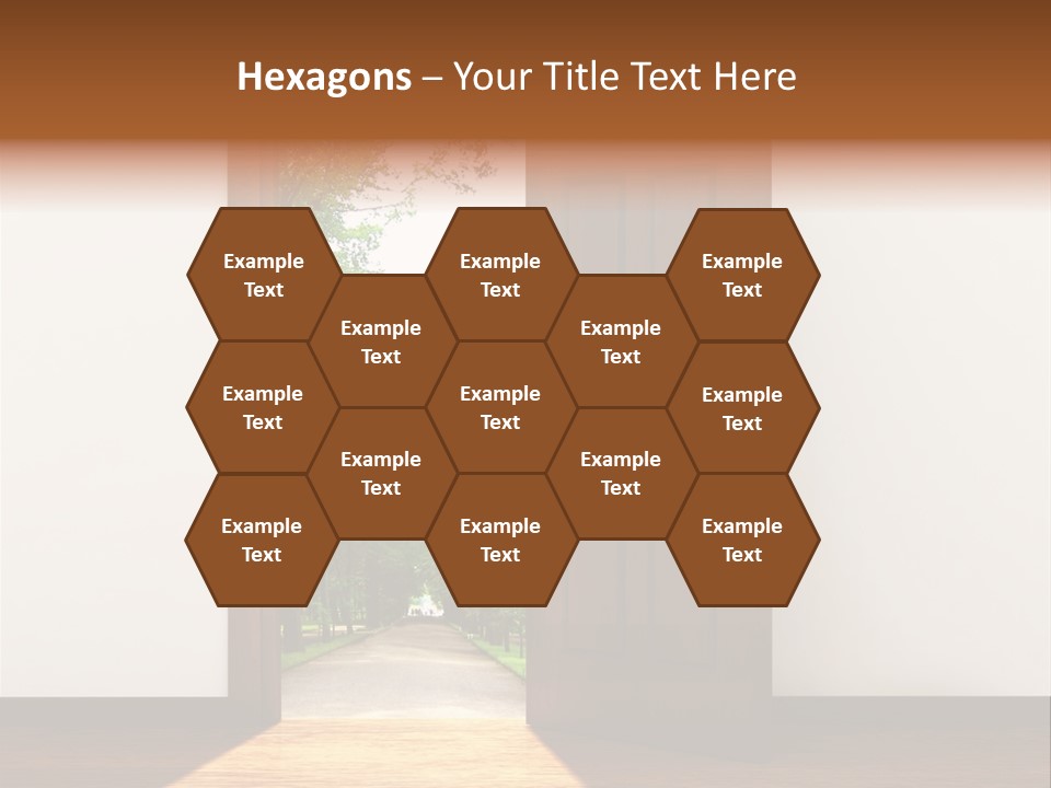 An Open Door Leading Into A Green Forest PowerPoint Template