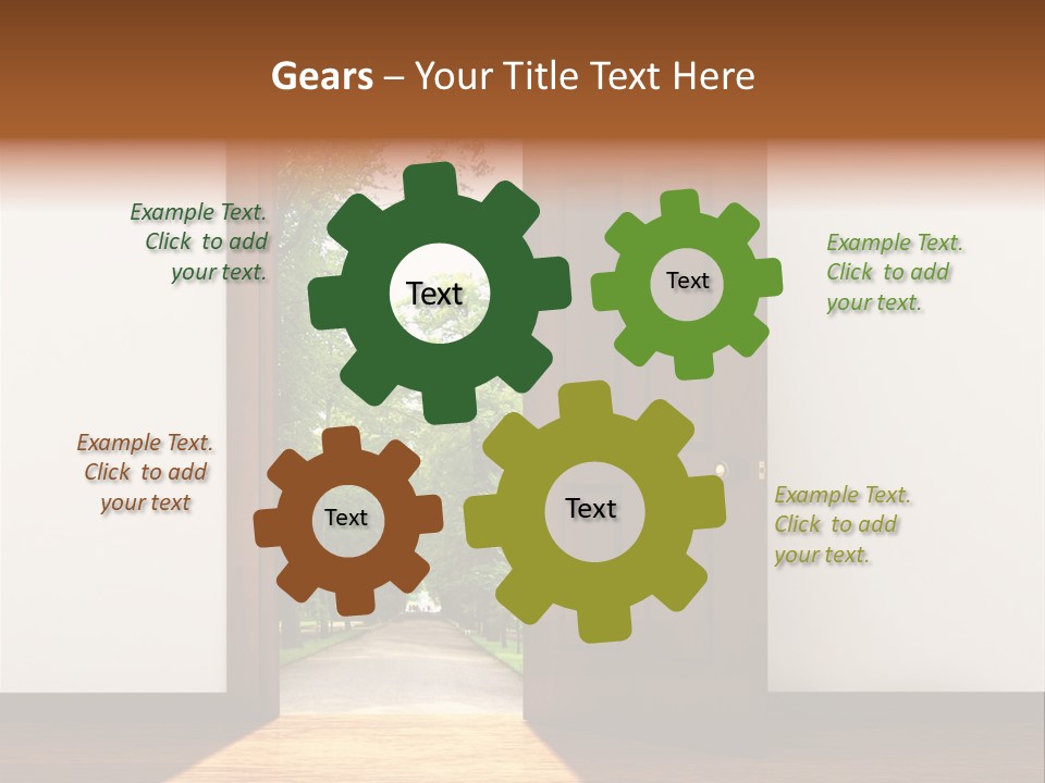 An Open Door Leading Into A Green Forest PowerPoint Template