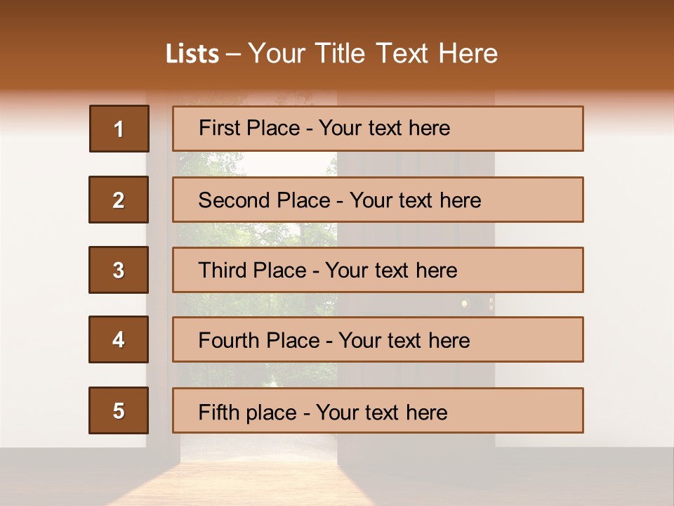 An Open Door Leading Into A Green Forest PowerPoint Template
