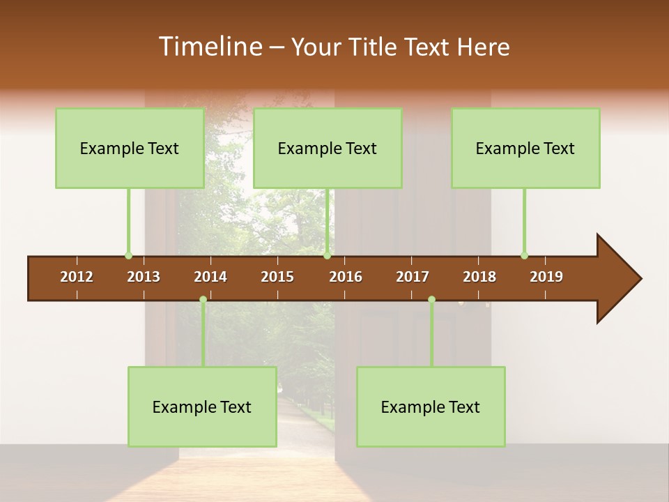 An Open Door Leading Into A Green Forest PowerPoint Template