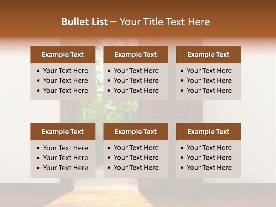 An Open Door Leading Into A Green Forest PowerPoint Template