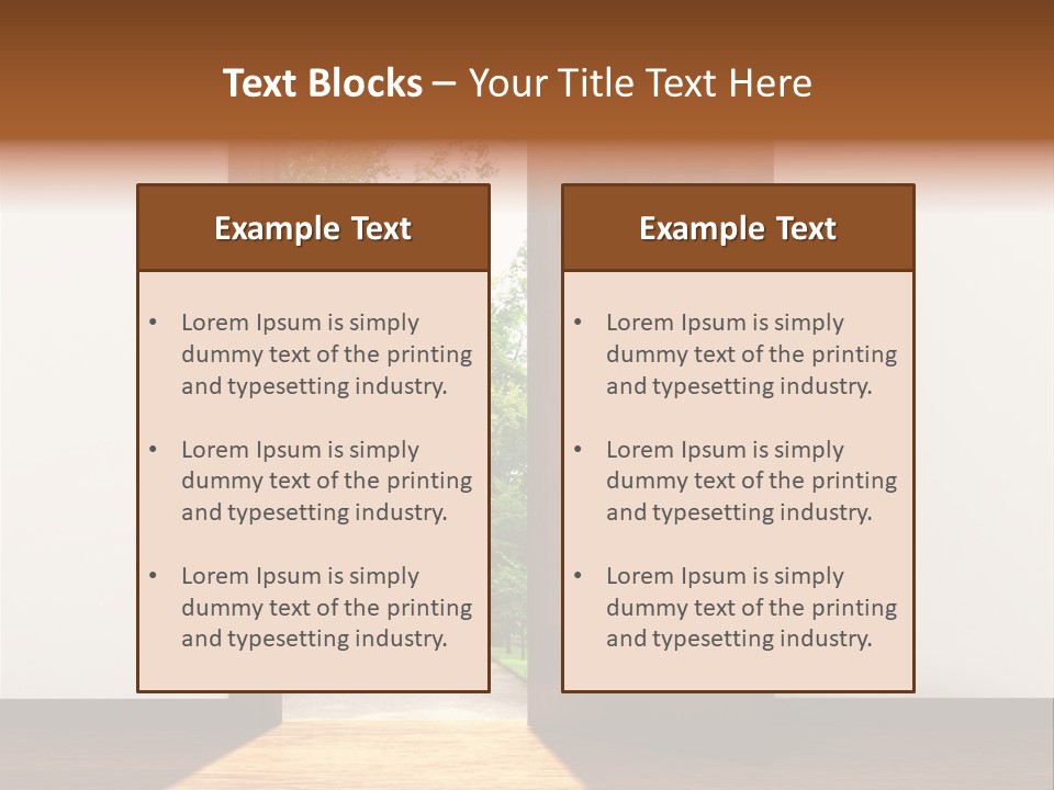 An Open Door Leading Into A Green Forest PowerPoint Template