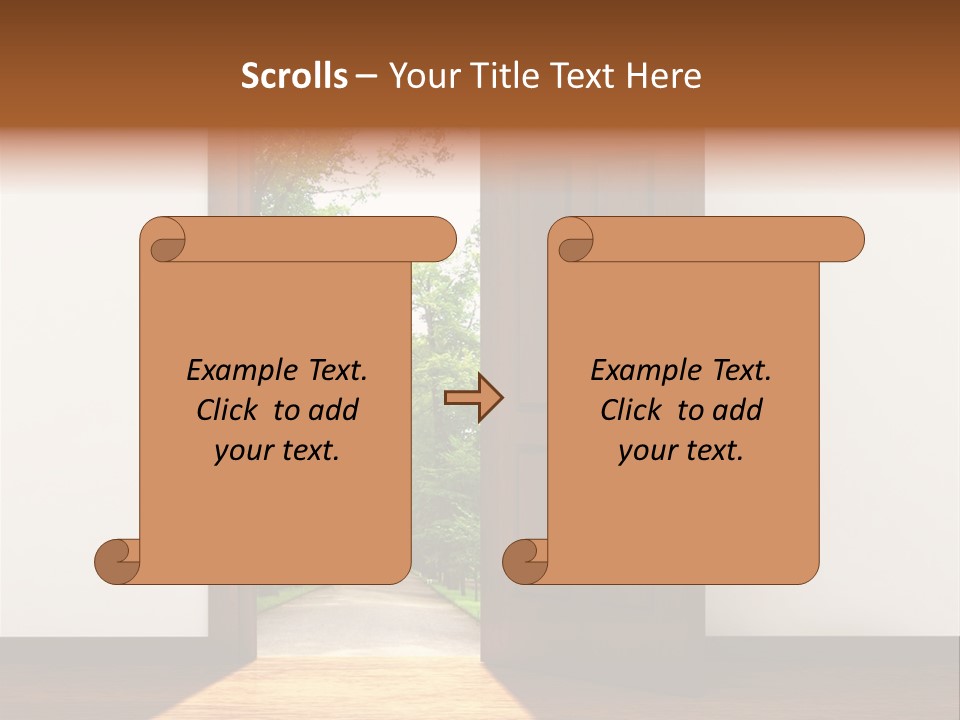 An Open Door Leading Into A Green Forest PowerPoint Template
