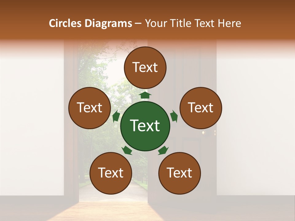 An Open Door Leading Into A Green Forest PowerPoint Template