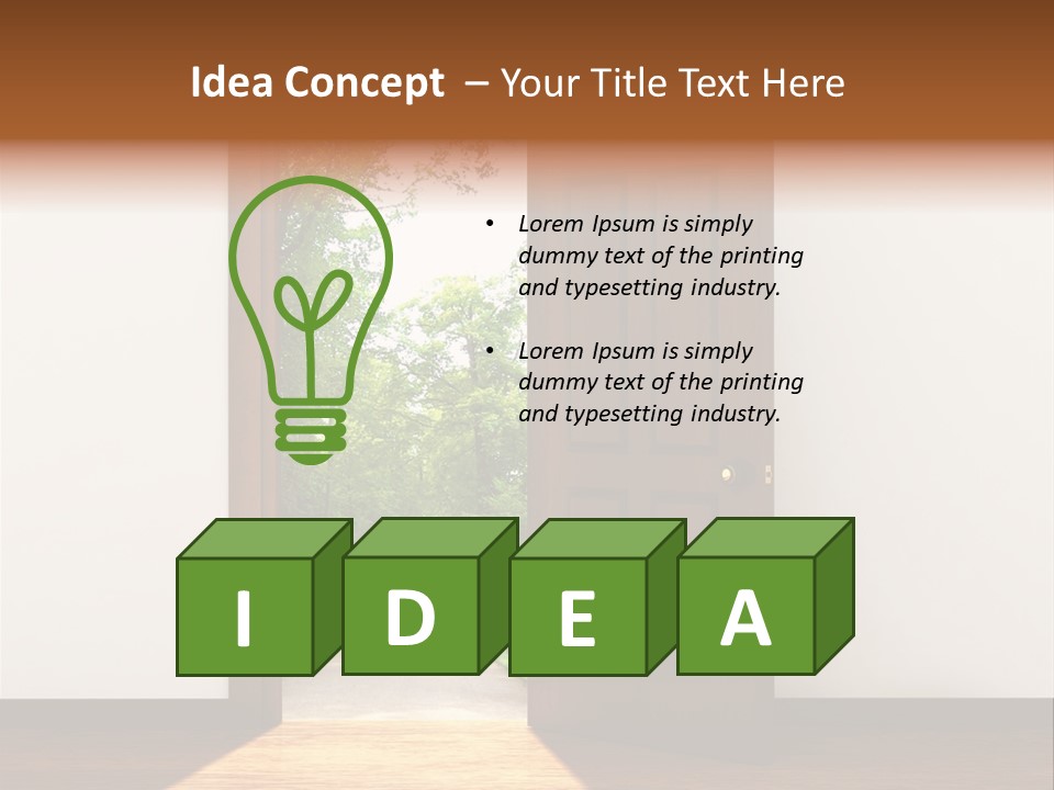 An Open Door Leading Into A Green Forest PowerPoint Template