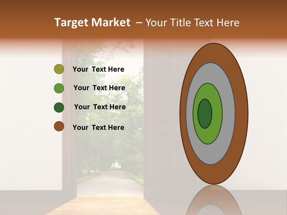 An Open Door Leading Into A Green Forest PowerPoint Template