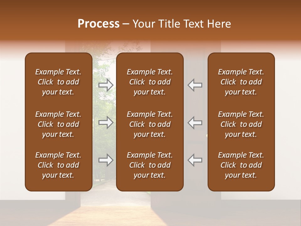 An Open Door Leading Into A Green Forest PowerPoint Template