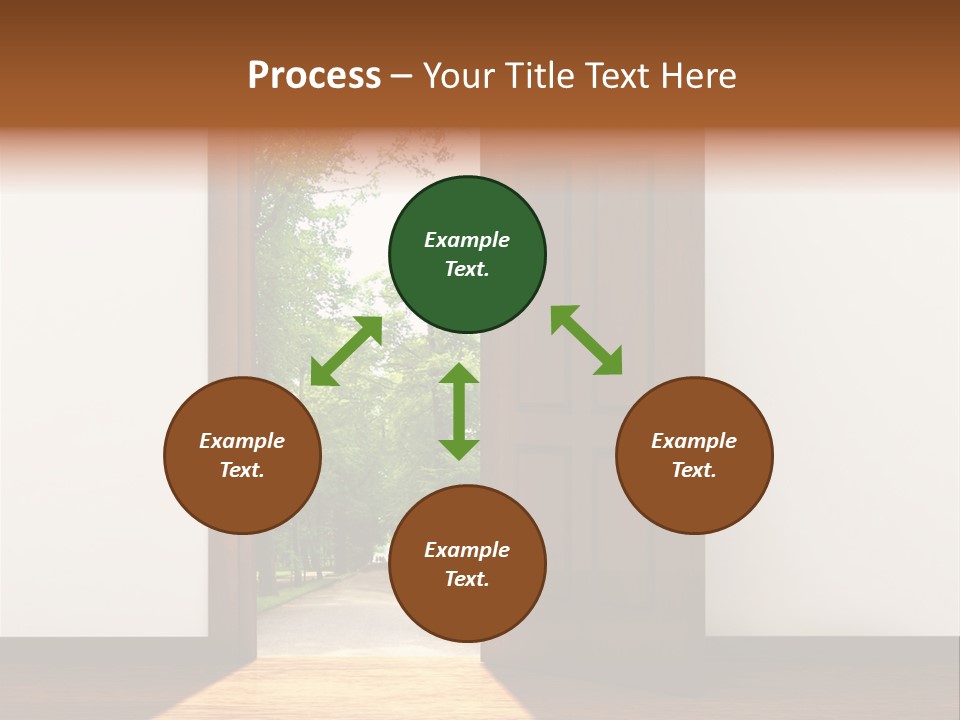 An Open Door Leading Into A Green Forest PowerPoint Template