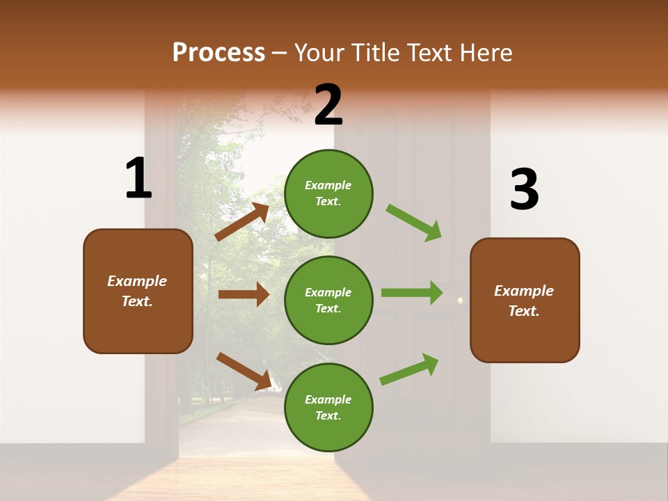 An Open Door Leading Into A Green Forest PowerPoint Template