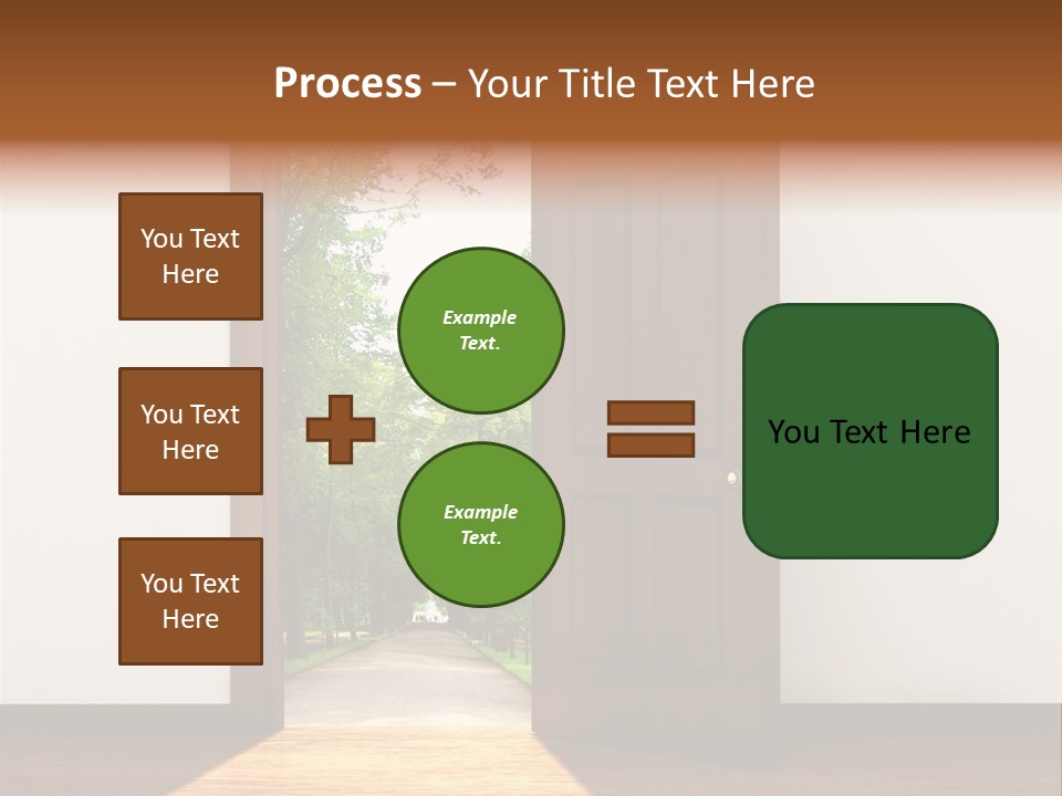 An Open Door Leading Into A Green Forest PowerPoint Template