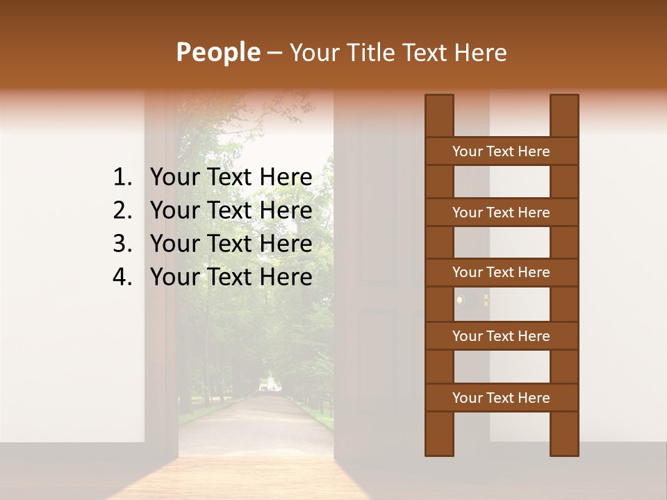 An Open Door Leading Into A Green Forest PowerPoint Template