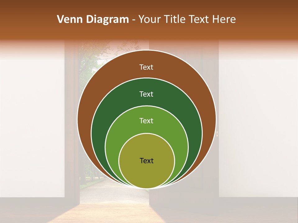 An Open Door Leading Into A Green Forest PowerPoint Template