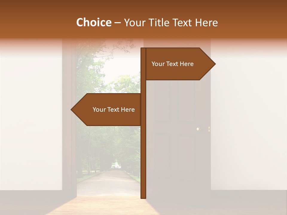 An Open Door Leading Into A Green Forest PowerPoint Template