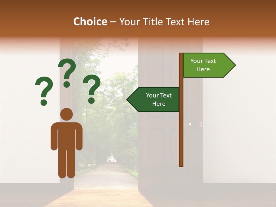 An Open Door Leading Into A Green Forest PowerPoint Template