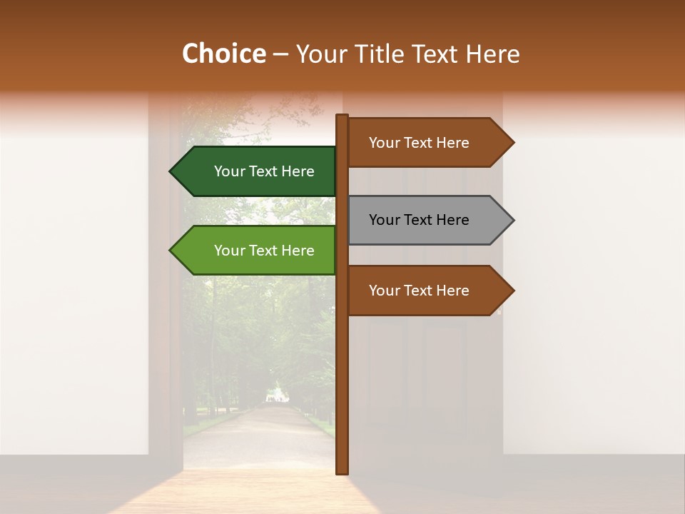An Open Door Leading Into A Green Forest PowerPoint Template