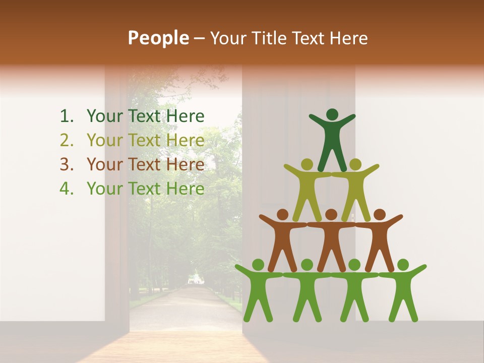 An Open Door Leading Into A Green Forest PowerPoint Template