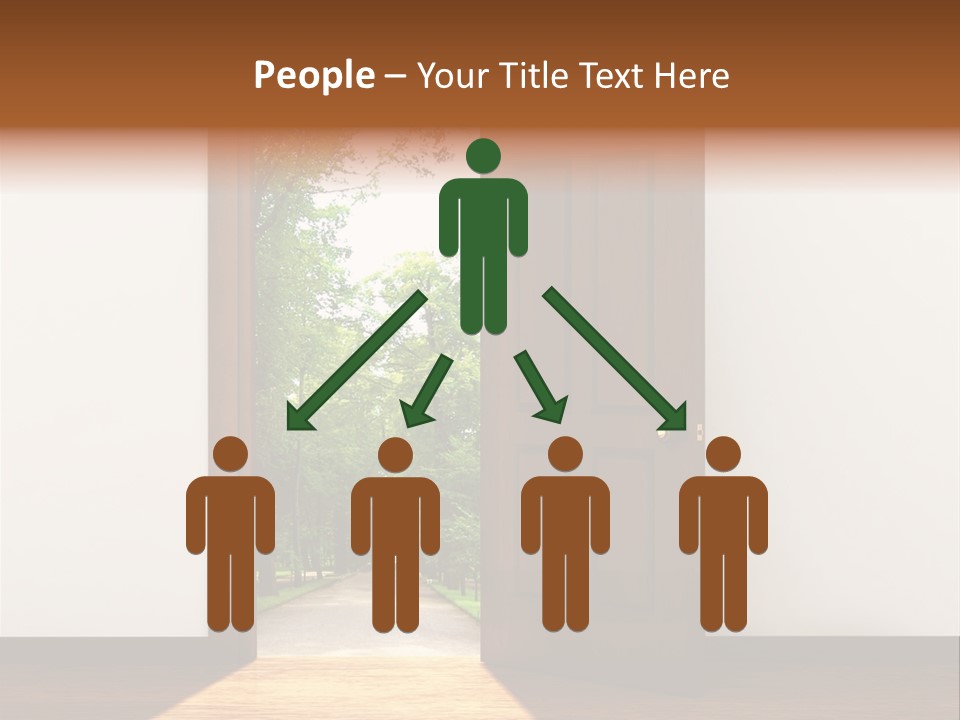 An Open Door Leading Into A Green Forest PowerPoint Template