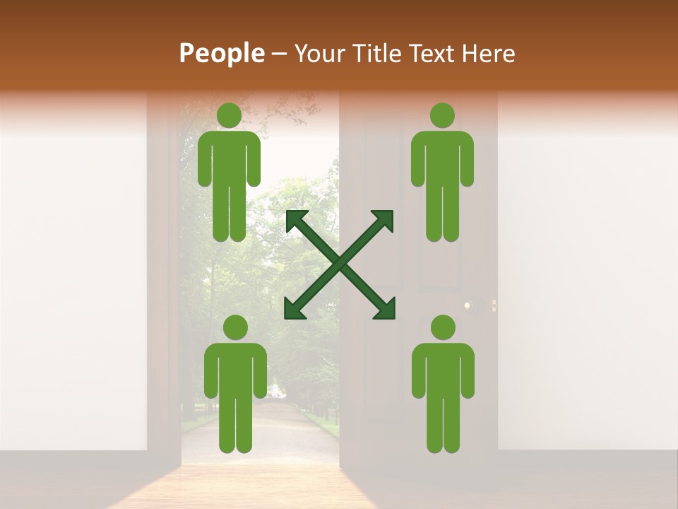 An Open Door Leading Into A Green Forest PowerPoint Template