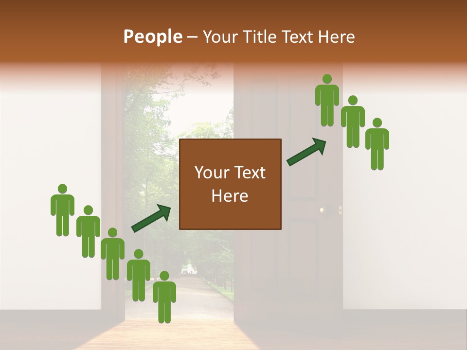 An Open Door Leading Into A Green Forest PowerPoint Template