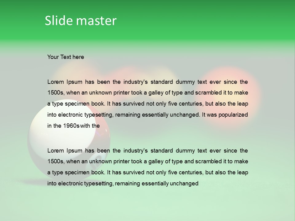 Sphere Snooker Depth PowerPoint Template