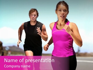 Running Woman Happy Race PowerPoint Template