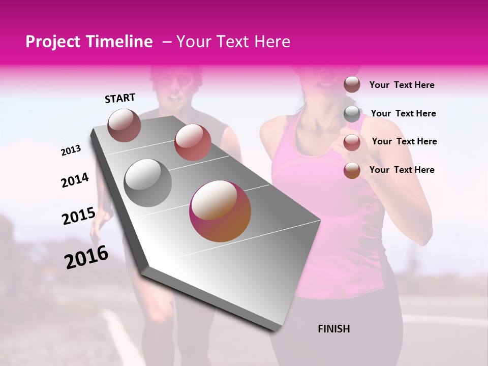 Running Woman Happy Race PowerPoint Template
