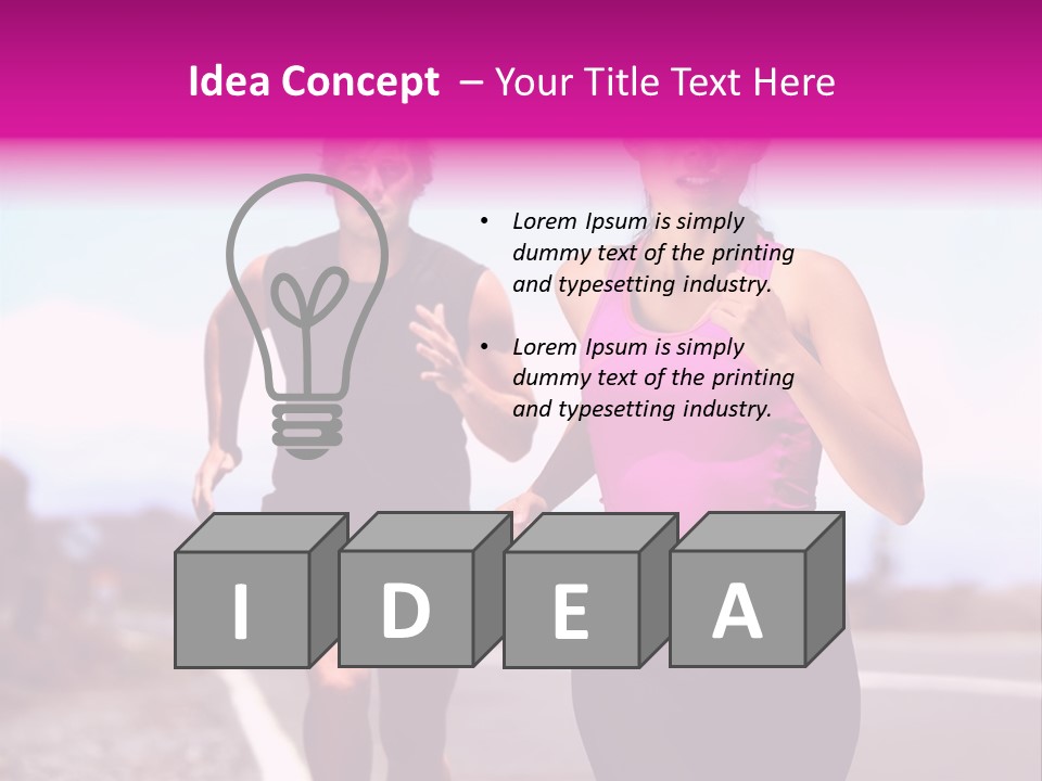 Running Woman Happy Race PowerPoint Template