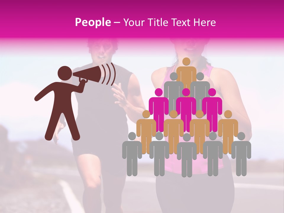 Running Woman Happy Race PowerPoint Template