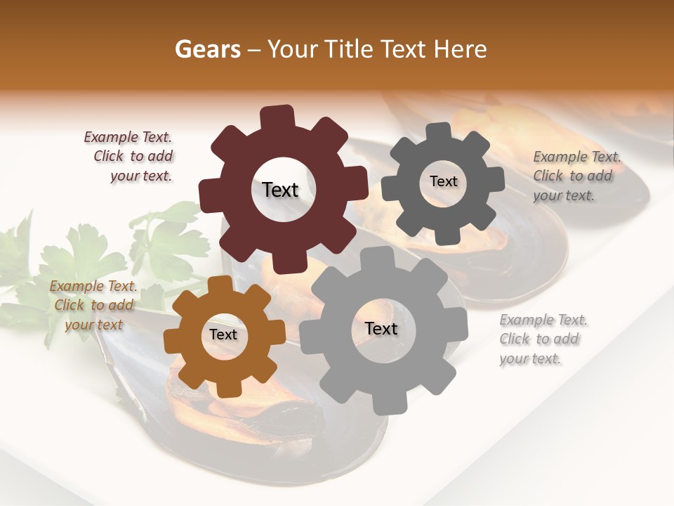 Cooked Mussels Shellfish Food PowerPoint Template