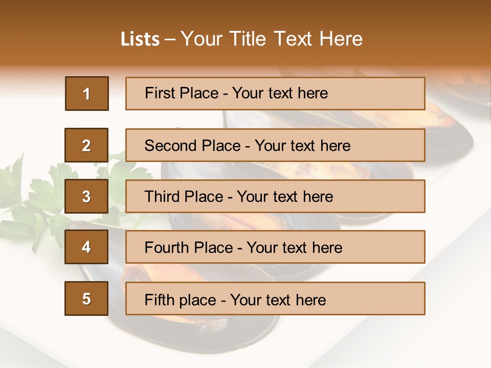 Cooked Mussels Shellfish Food PowerPoint Template