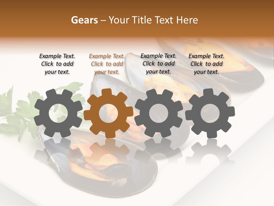 Cooked Mussels Shellfish Food PowerPoint Template