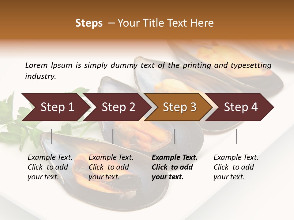 Cooked Mussels Shellfish Food PowerPoint Template