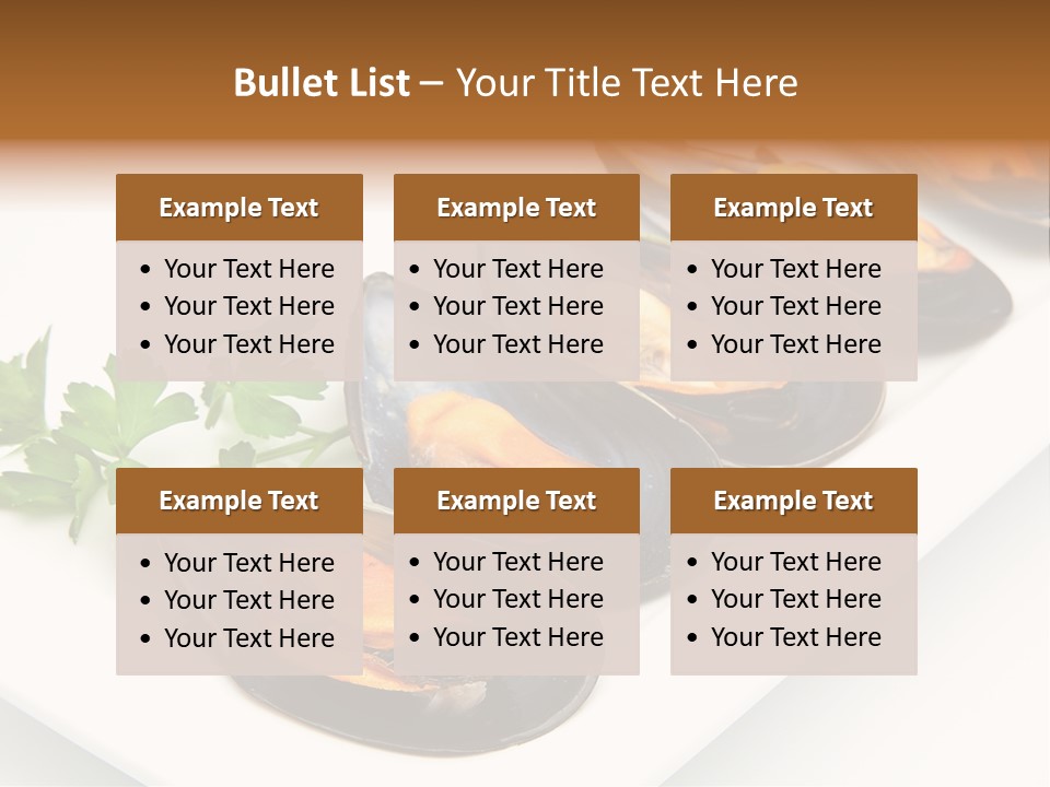 Cooked Mussels Shellfish Food PowerPoint Template