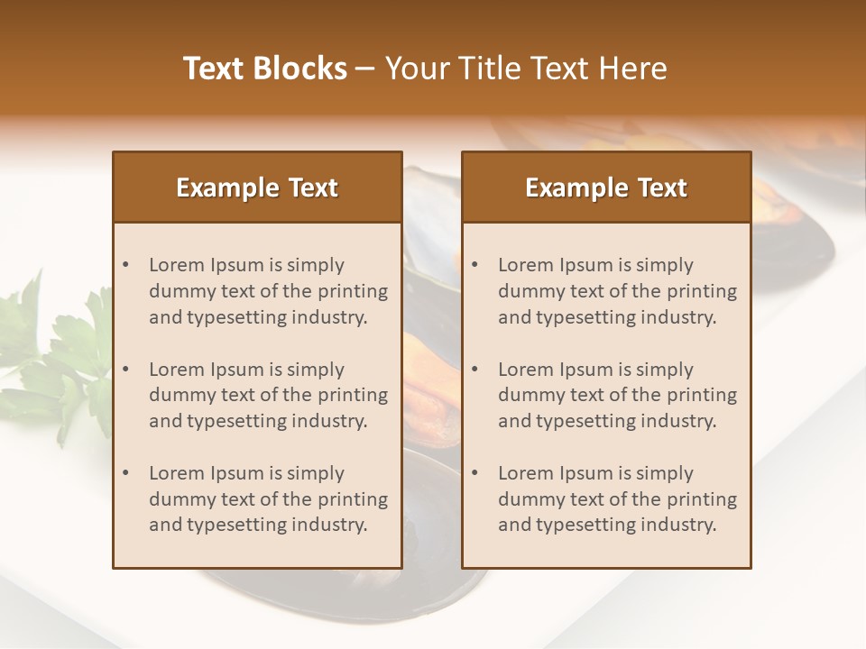 Cooked Mussels Shellfish Food PowerPoint Template