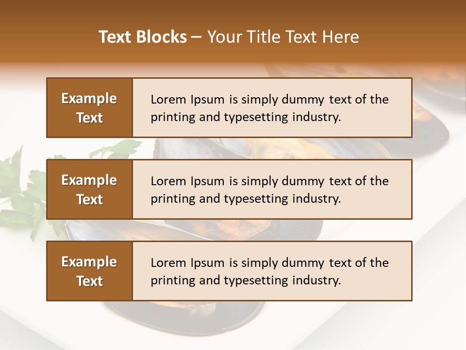 Cooked Mussels Shellfish Food PowerPoint Template