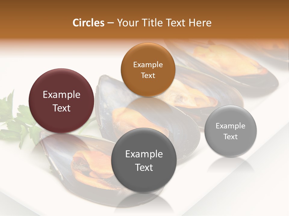 Cooked Mussels Shellfish Food PowerPoint Template