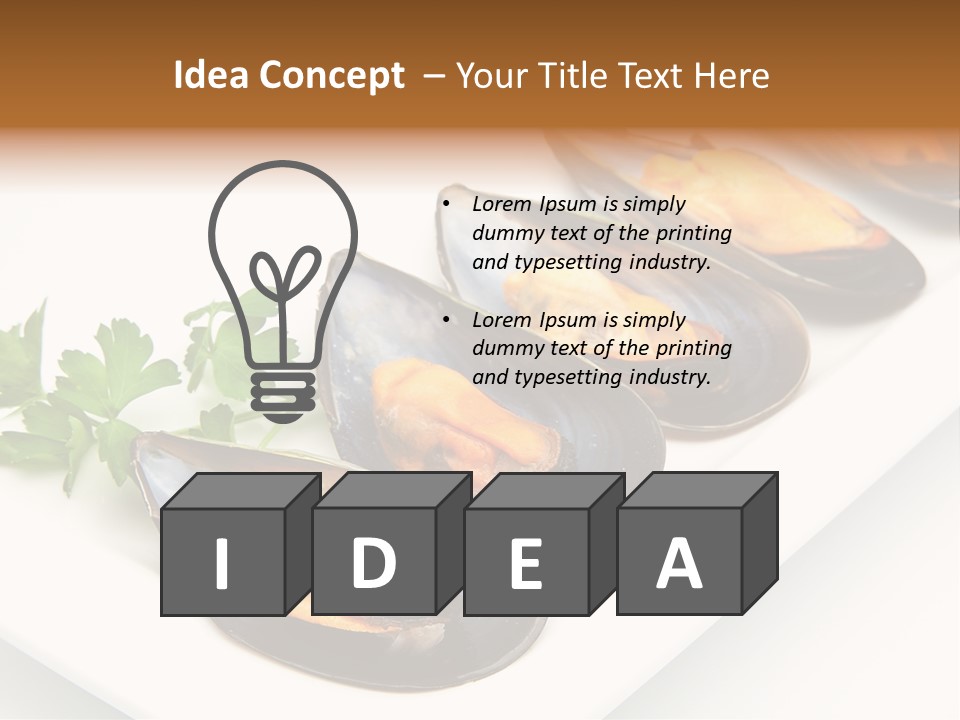 Cooked Mussels Shellfish Food PowerPoint Template