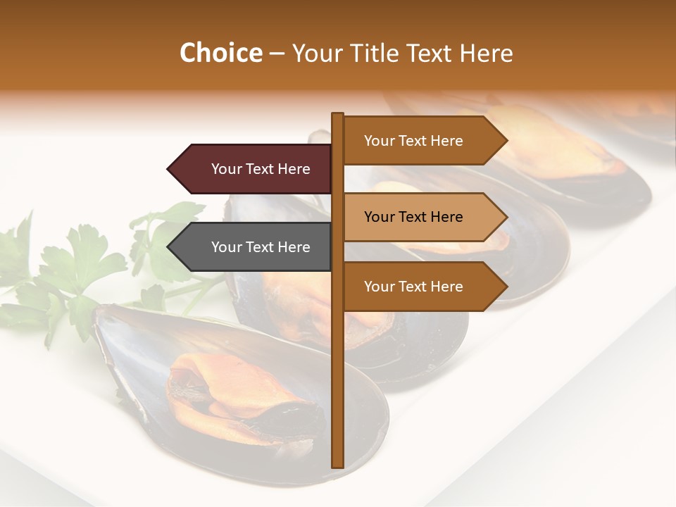 Cooked Mussels Shellfish Food PowerPoint Template
