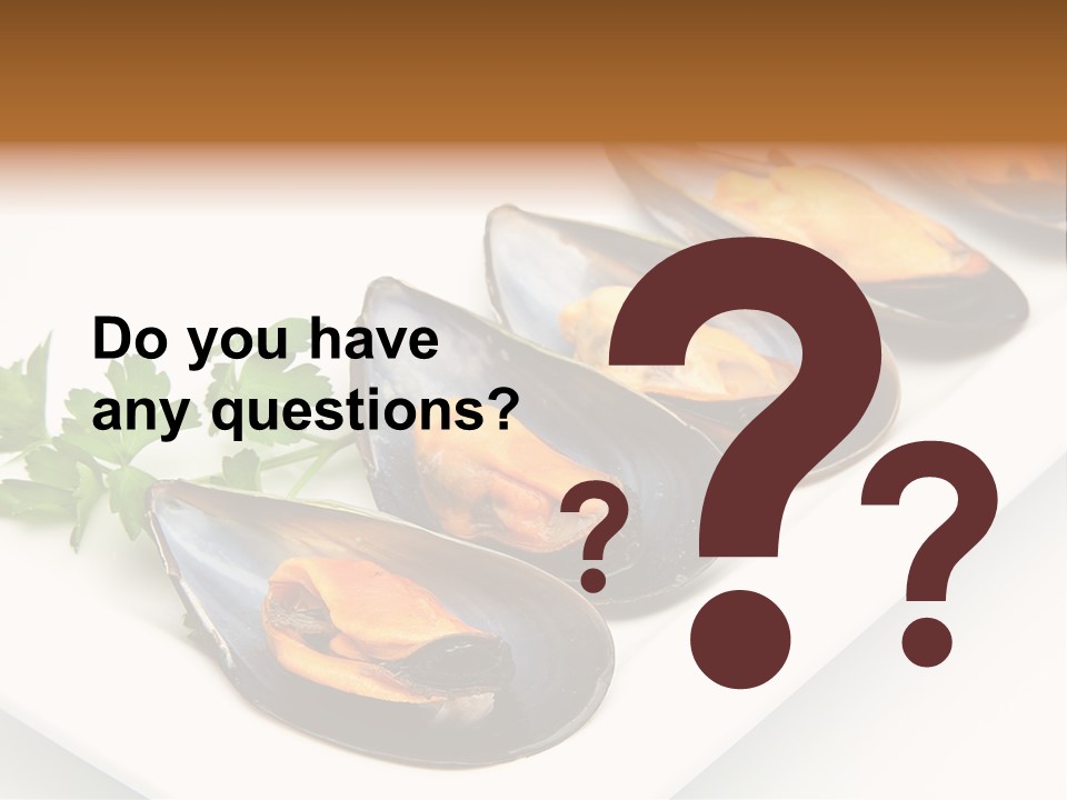 Cooked Mussels Shellfish Food PowerPoint Template