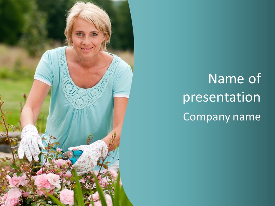 Female People Smiling PowerPoint Template