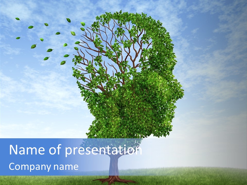 Leaf Depression Losing Brain Function PowerPoint Template