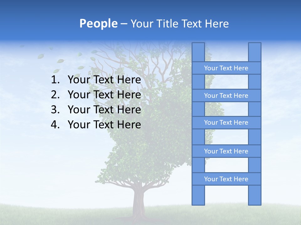 Leaf Depression Losing Brain Function PowerPoint Template